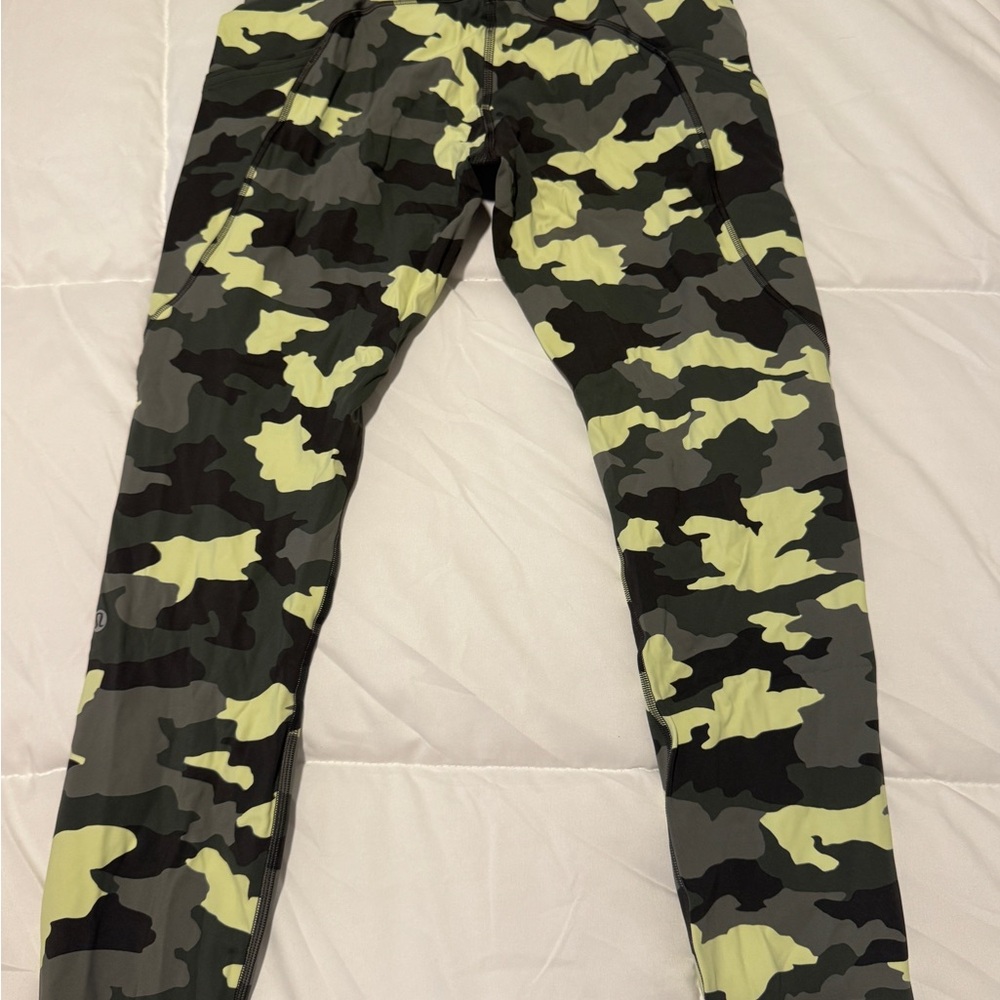 Lululemon Athletica Camouflage Leggings - Green and Black